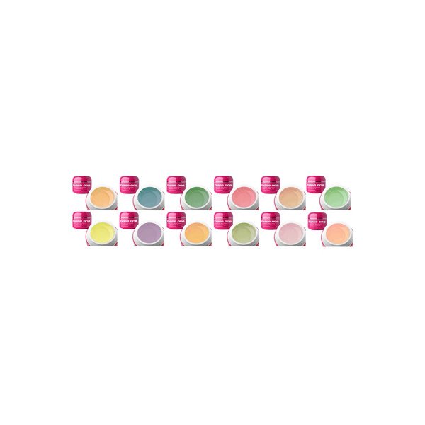 Base One - UV Gel -12-pack - Pastel Shades - 5g - Silcare
