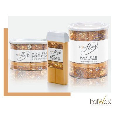 800g Flex - Amber - Varmt Vax Burk - Italwax - Varmvax - Burk -glamandbeauty.se