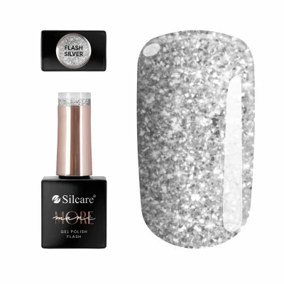 Gellack - ManiMore - Flash - Silver - Silcare - ManiMORE - Alla -glamandbeauty.se