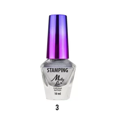 Mollylac - Stämplings lack - Grå - 03 - 10 ml - Nagellack -glamandbeauty.se