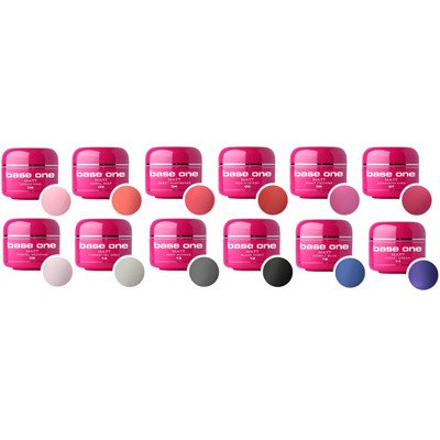 Base One - UV Gel - Matt - 12 Pack - 5g - Silcare - Set med gelér - Multipack -glamandbeauty.se