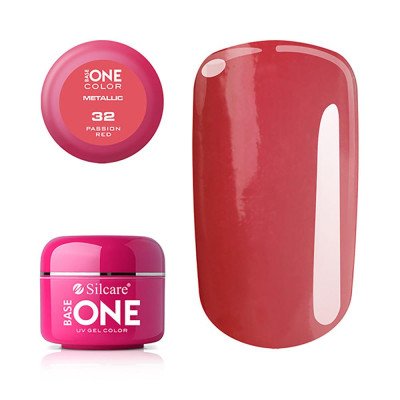 Base One - UV Gel - Metallic - Passion Red - 32 - 5 gram - UV-gel Metallic -glamandbeauty.se