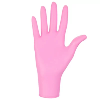 Handskar 100 st - Nitril - Rosa - Large - Skyddshandskar -glamandbeauty.se