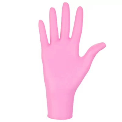 Handskar 100 st - Nitril - Rosa - Medium - Skyddshandskar -glamandbeauty.se