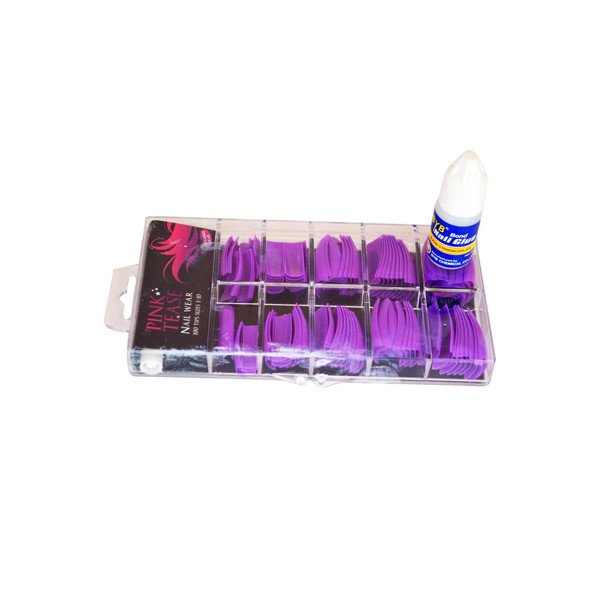 Pinke Tease - Nageltippar 100 st - Lila