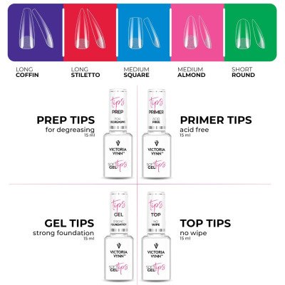 Tippar - Short Round - Soft gel tips - Victoria Vynn - Design tippar - 3D / Stiletto - mfl -glamandbeauty.se