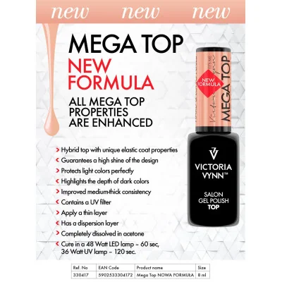 Top Coat - Mega Topp - 8ml - Victoria Vynn - Gel Polish | Glamandbe...