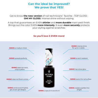 Top coat - Top Oh! My Gloss - No wipe - 8 ml - Victoria Vynn - Gel Polish - Top / Bas / Remover -glamandbeauty.se Top coat - Top Oh! My Gloss - No wipe - 8 ml - Victoria Vynn - Gel Polish - Top / Bas / Remover -glamandbeauty.se