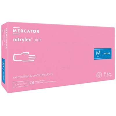 100st Handskar Nitril - Storlek: Medium - Rosa - Skyddshandskar -glamandbeauty.se