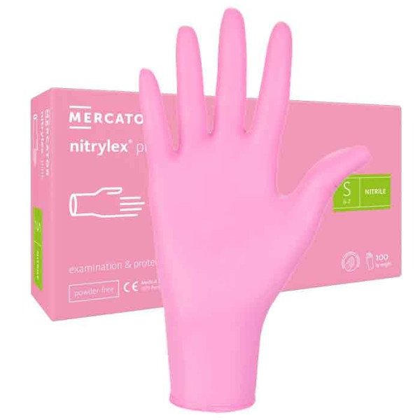100st Handskar Nitril - Storlek: Small - Rosa