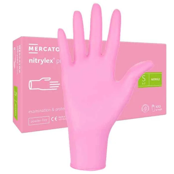 Handskar 100 st - Nitril - Rosa - Small