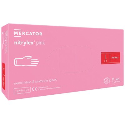 100st Handskar Nitril - Storlek: Large - Rosa - Skyddshandskar -glamandbeauty.se
