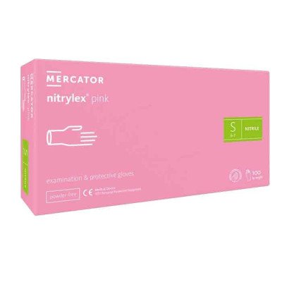 100st Handskar Nitril - Storlek: Small - Rosa - Skyddshandskar -glamandbeauty.se
