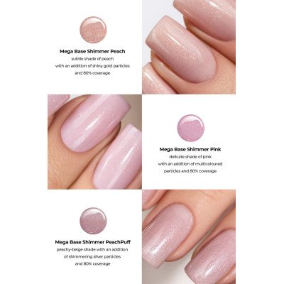Gel Polish - Mega Base - Shimmer Peachpuff - 8ml - Victoria Vynn - Top / Bas / Remover -glamandbeauty.se Gel Polish - Mega Base - Shimmer Peachpuff - 8ml - Victoria Vynn - Top / Bas / Remover -glamandbeauty.se
