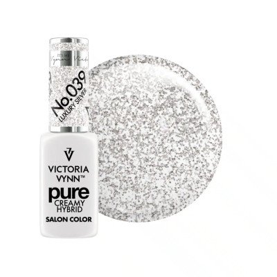 Victoria Vynn - Pure Creamy - 039 Luxury Silver - Gellack - Glitter -glamandbeauty.se Victoria Vynn - Pure Creamy - 039 Luxury Silver - Gellack - Glitter -glamandbeauty.se