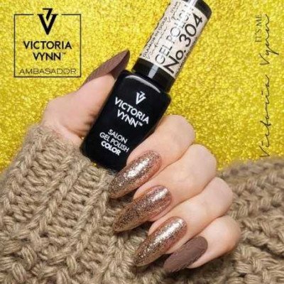 Victoria Vynn - Gel Polish - 304 Glamour in Gold - Gellack - Glitter -glamandbeauty.se