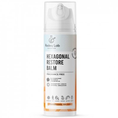 Hexagonal Restore Balm - Sockervax - 150ml - Radeq Lab  - Före / Efter sockrings produkter -glamandbeauty.se