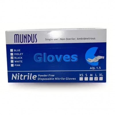 Glam And Beauty 100st Handskar Nitril - Storlek: M - Svart