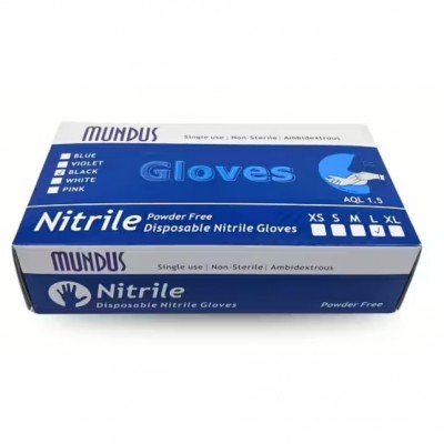 Glam And Beauty 100st Handskar Nitril - Storlek: XS - Svart