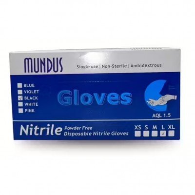 Glam And Beauty 100st Handskar Nitril - Storlek: XS - Svart